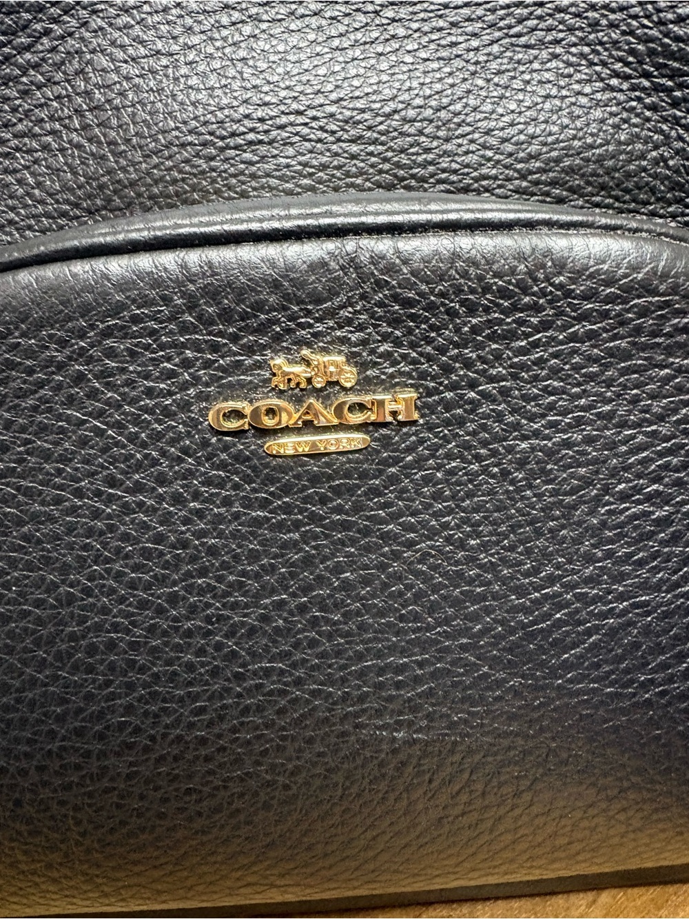 Coach Black Pebbled Leather Mini Backpack with Gold Hardware - Picture 2 of 5